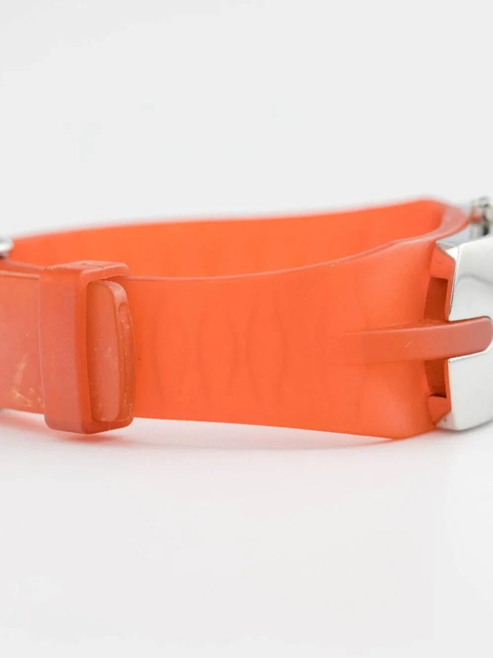 DKNY Orange Silicone Bangle Cuff Red Quartz Analog Women's Watch New Battery